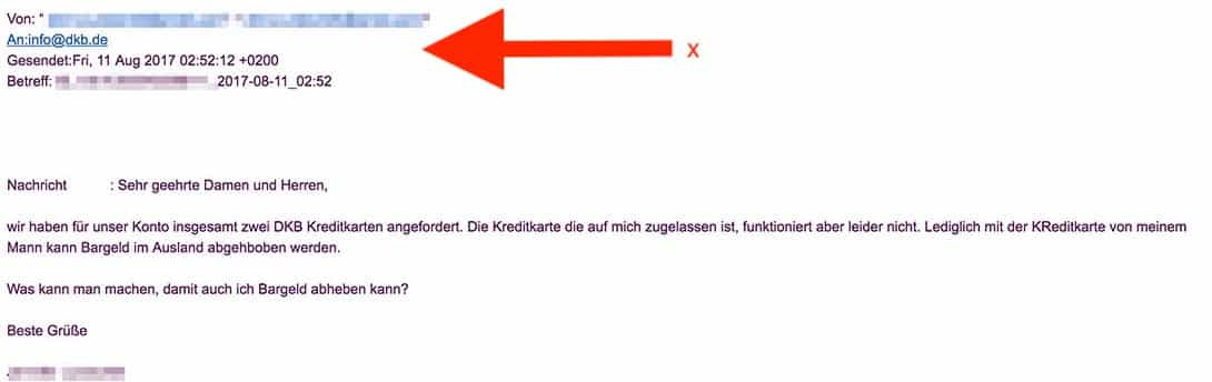 1 DKB Cash Test Service Support - Anfrage