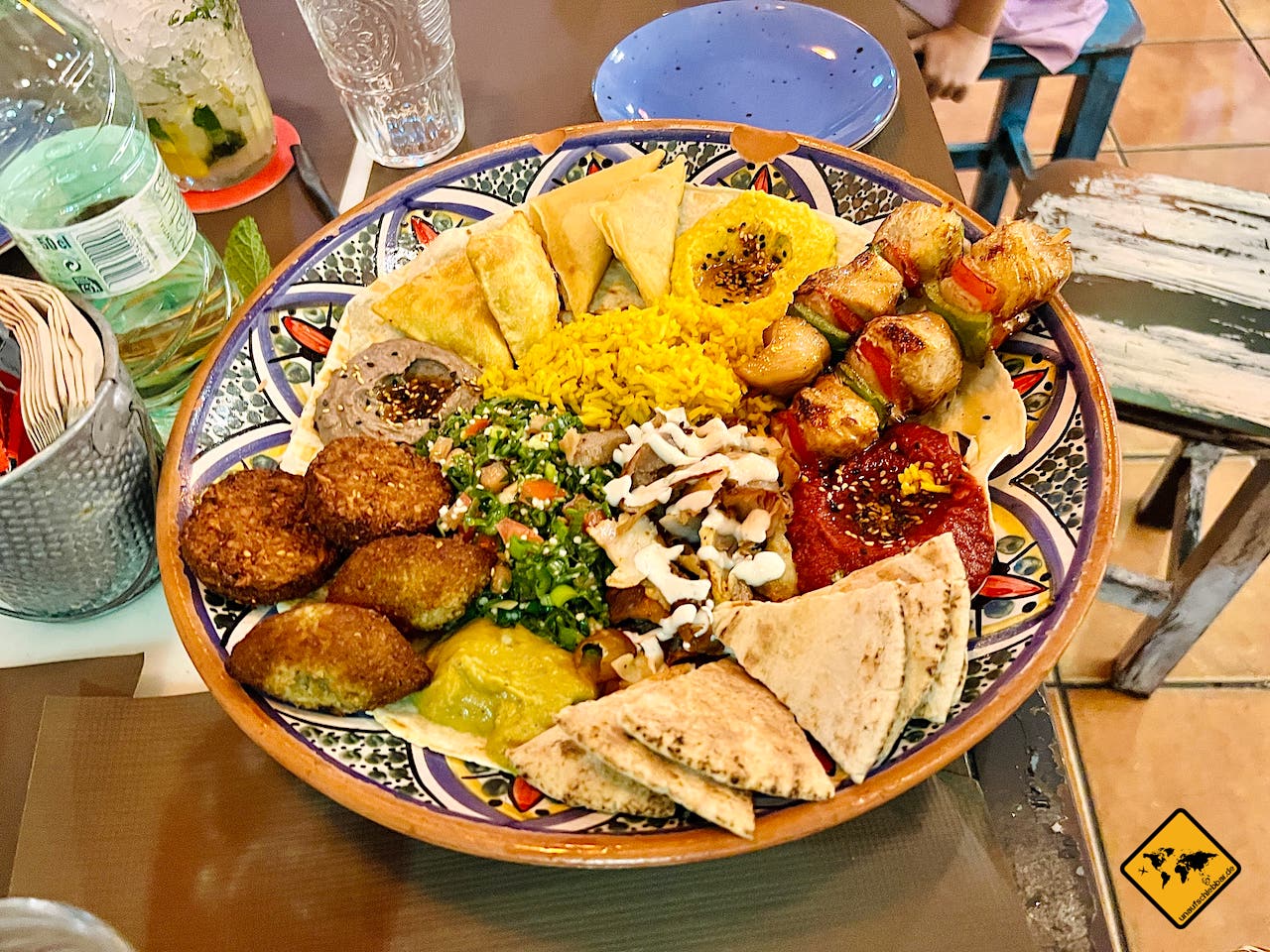 Gemischte Platte arabisches Restaurant El Médano Plátano Azul