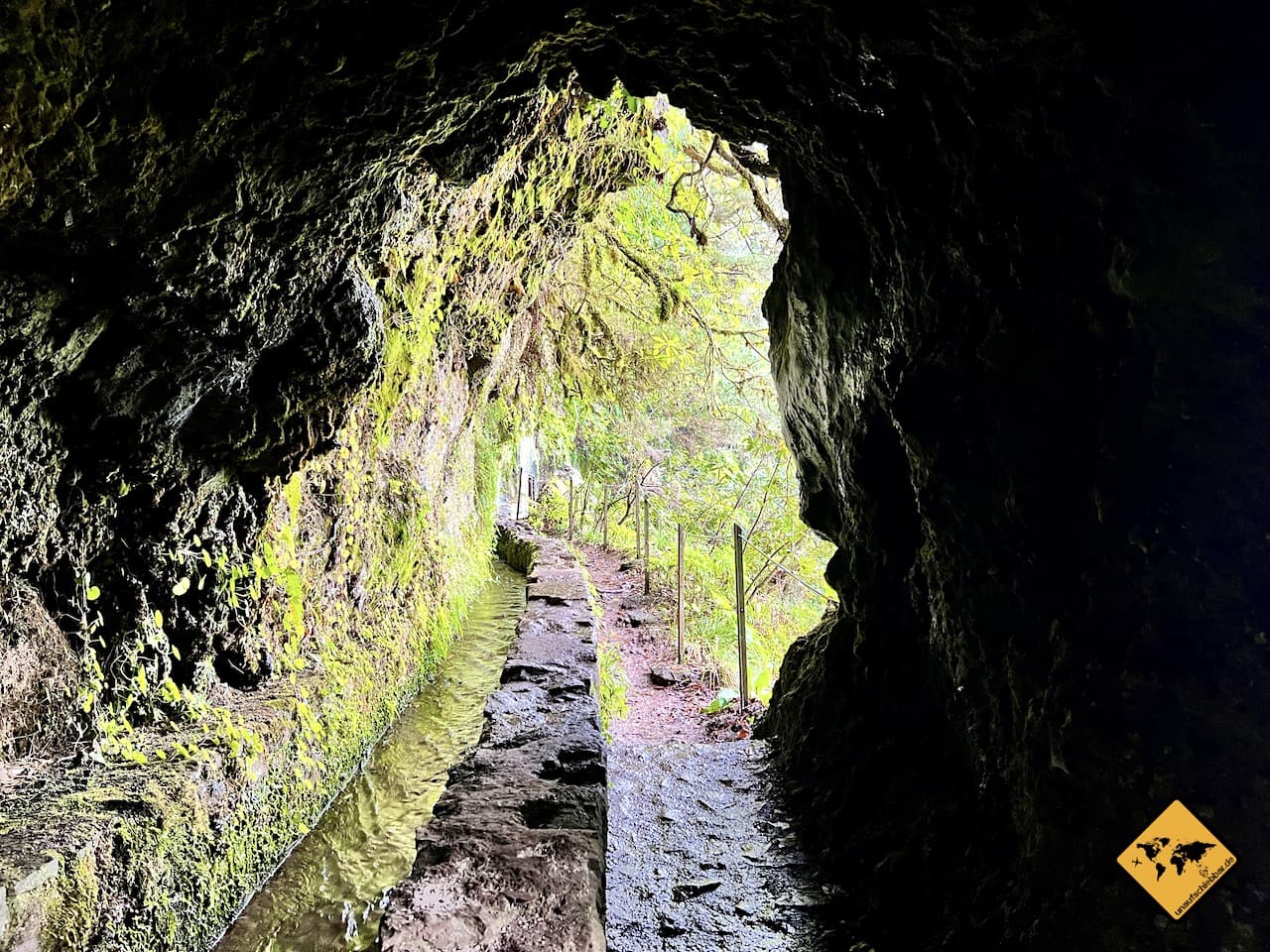 Tunnel Wanderung Madeira grüner Kessel