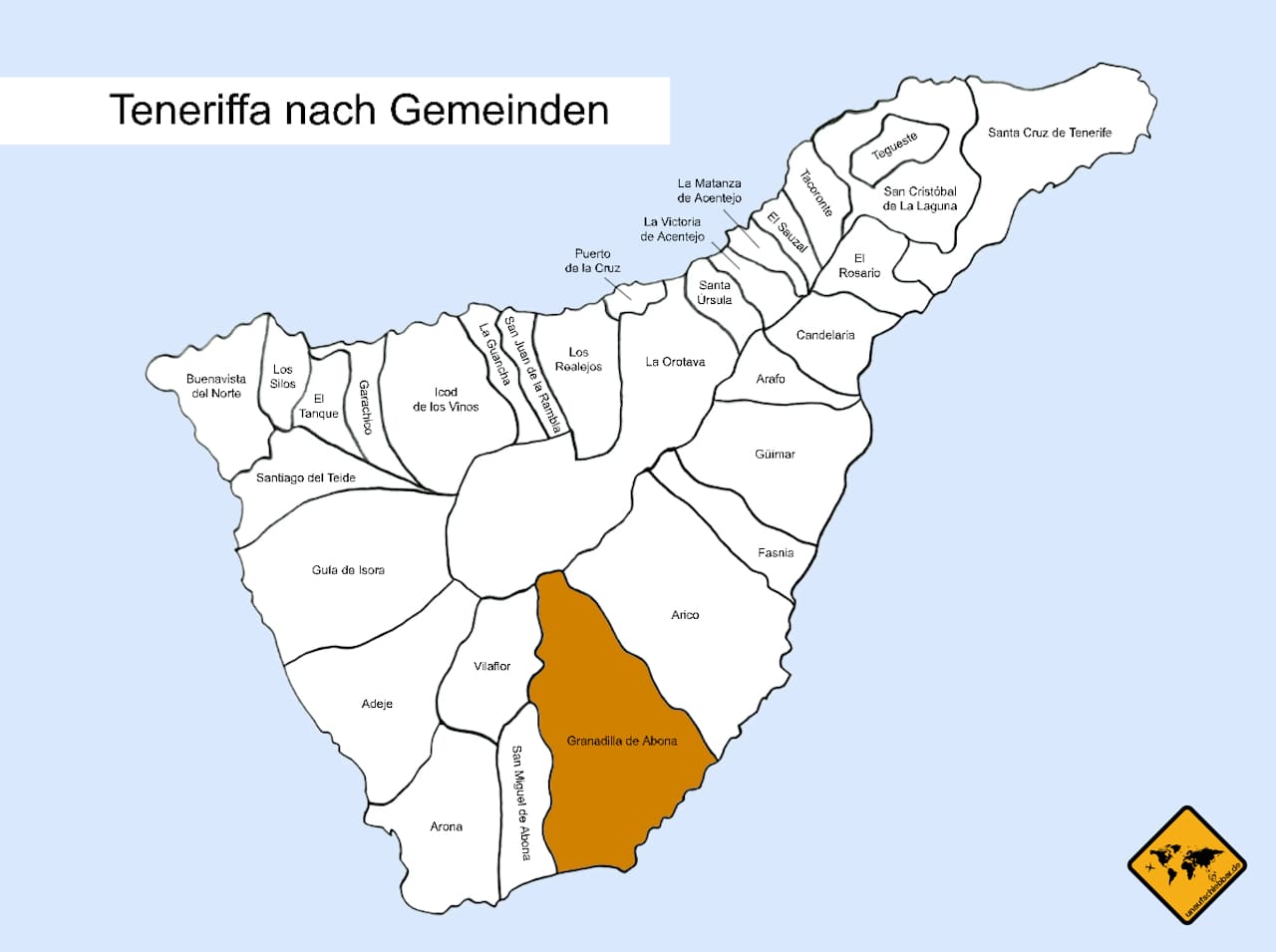 Gemeinde Granadilla de Abona Teneriffa Karte