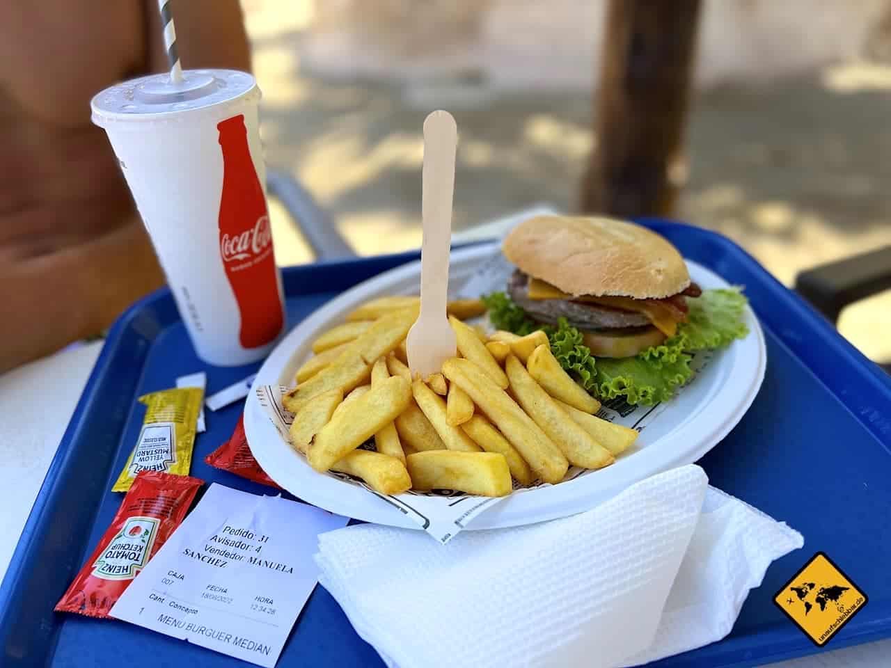 Burger Menü Wasserpark Teneriffa