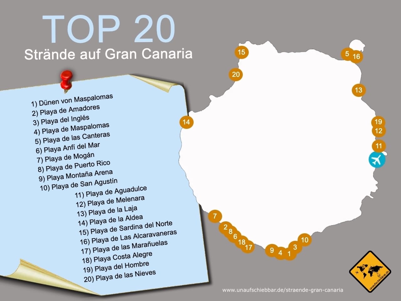 Gran Canaria Strände Karte Top 20