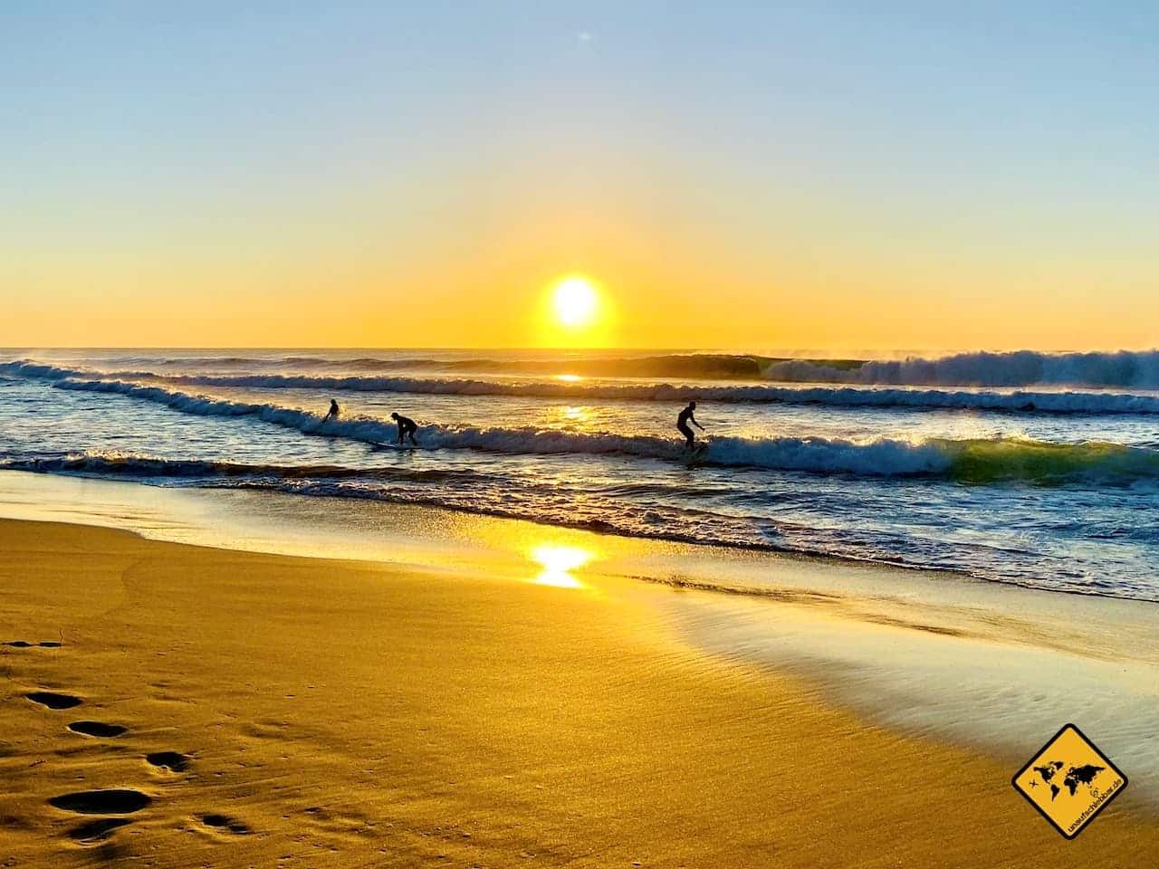 Überwintern auf den Kanaren Sonnenuntergang Strand Fuerteventura Januar