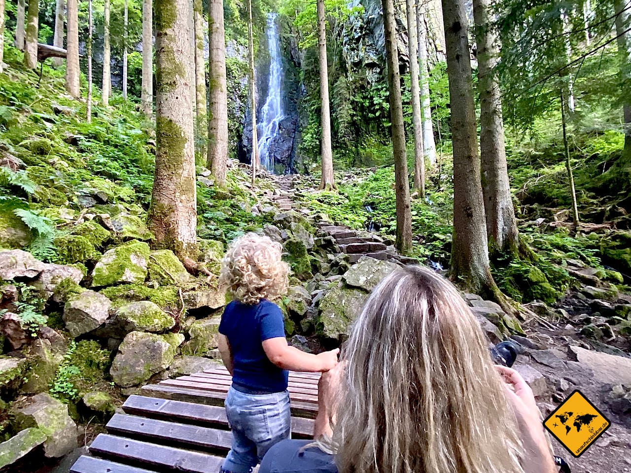 Reiseziele mit Kleinkindern Schwarzwald Wasserfall