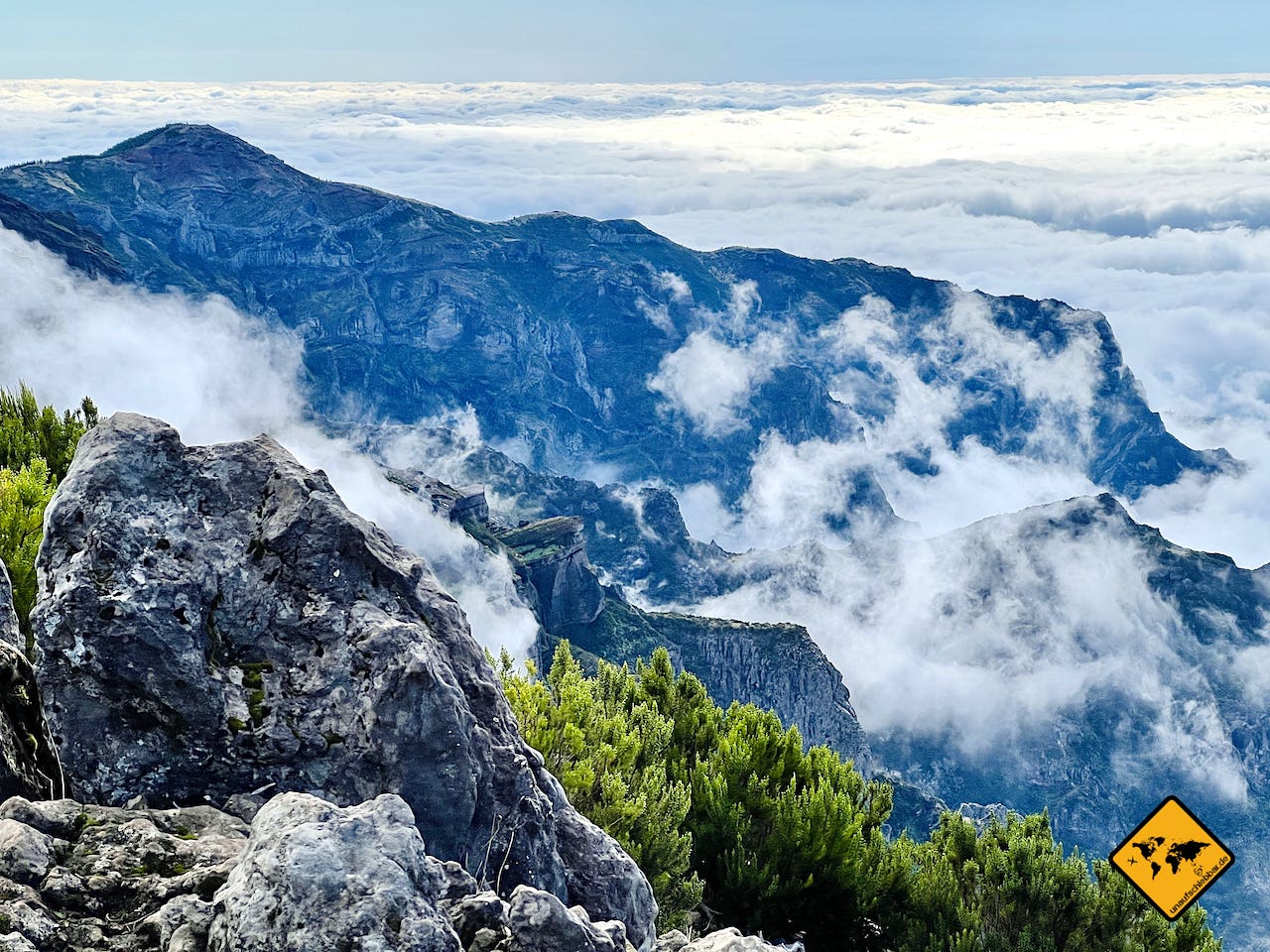 Sehenswürdigkeiten Madeira Pico Ruivo Ausblick