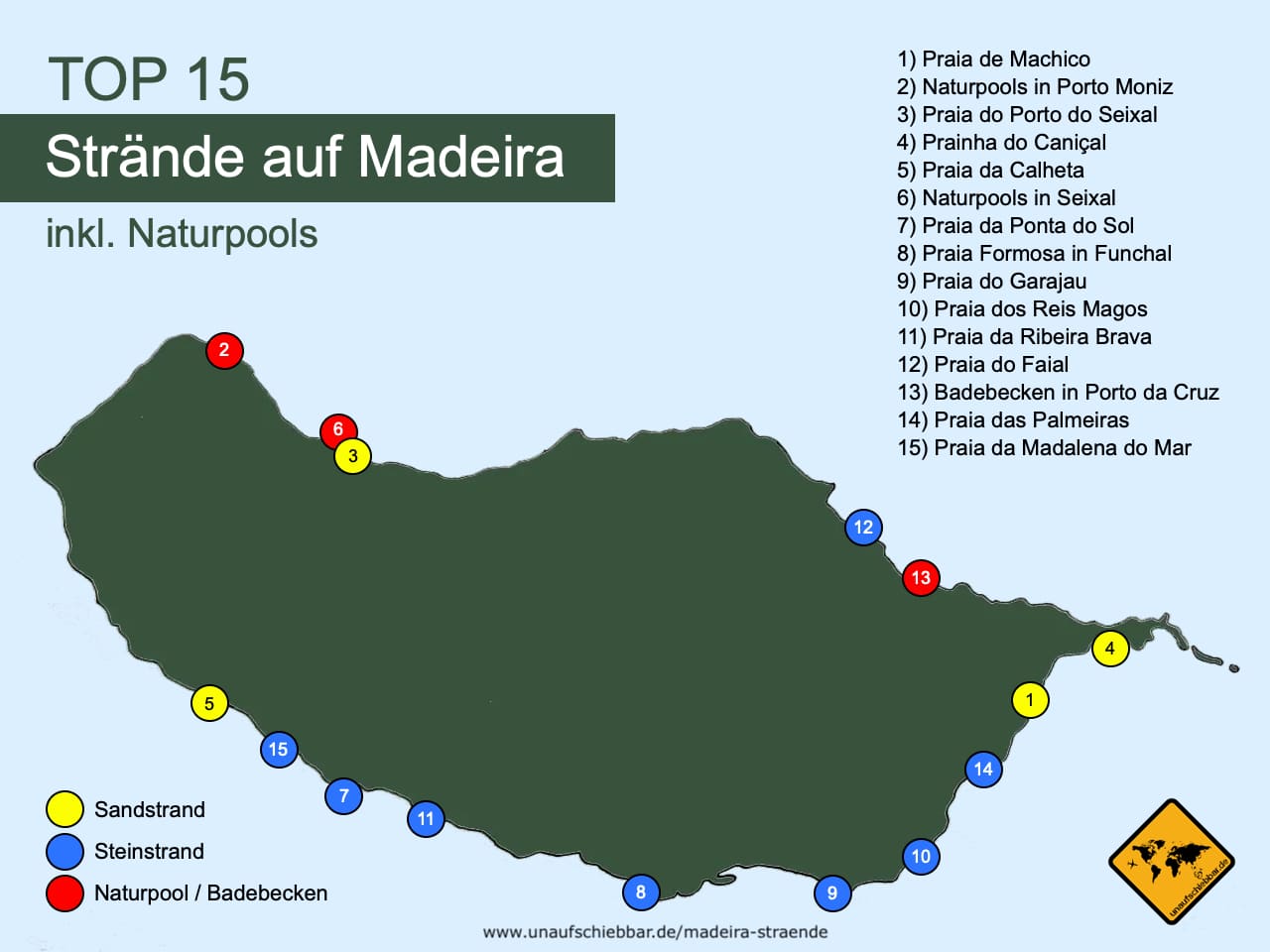 Karte Madeira Strände