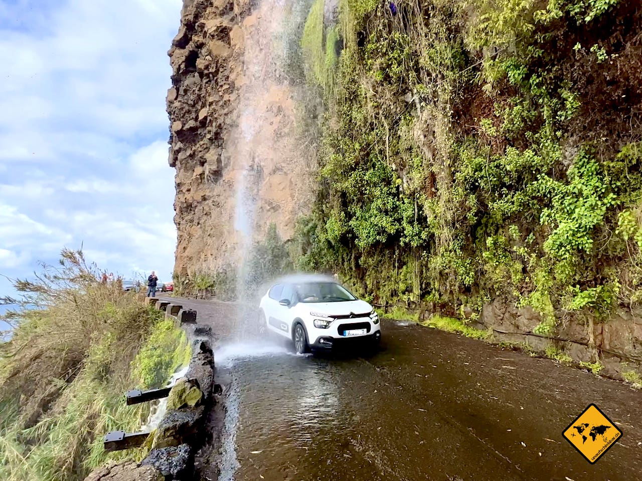 Anjos Wasserfall Madeira Auto Straße