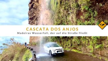 Cascata dos Anjos: Madeiras Wasserfall, der auf die Straße fließt