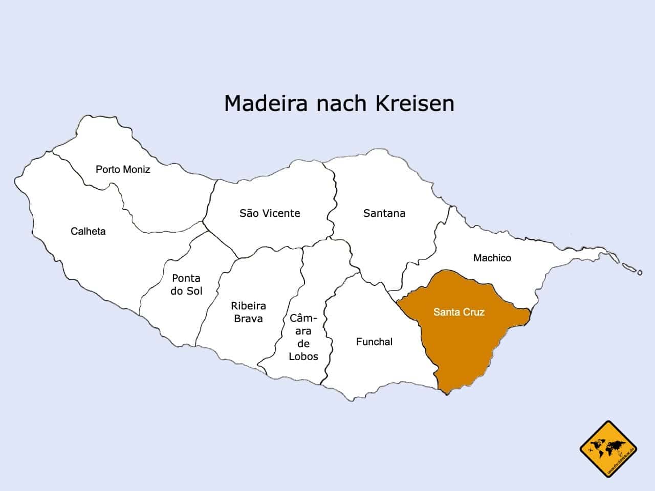Kreis Santa Cruz Madeira Karte