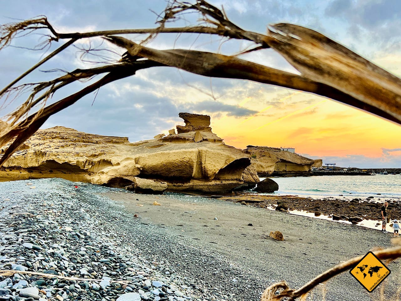 San Miguel de Tajao Tuffstein-Felsen Strand