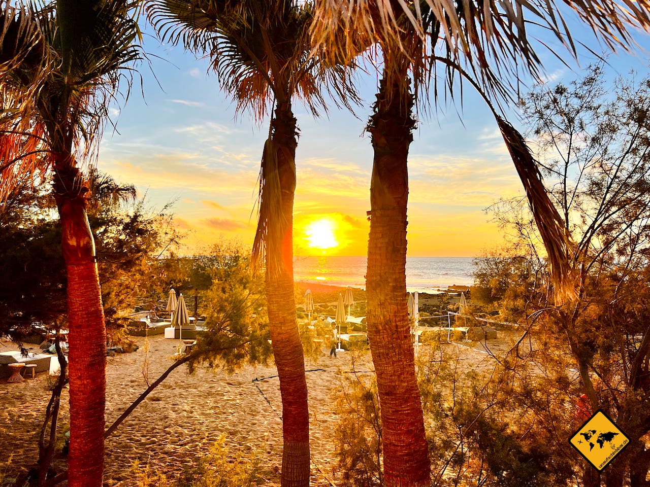 Palm-Mar Teneriffa Sonnenuntergang Palmen