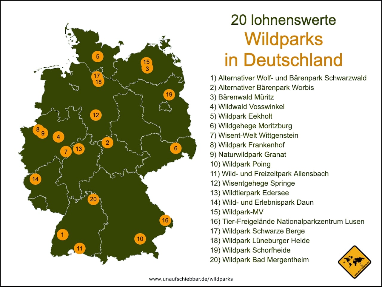 Wildparks Deutschland Karte