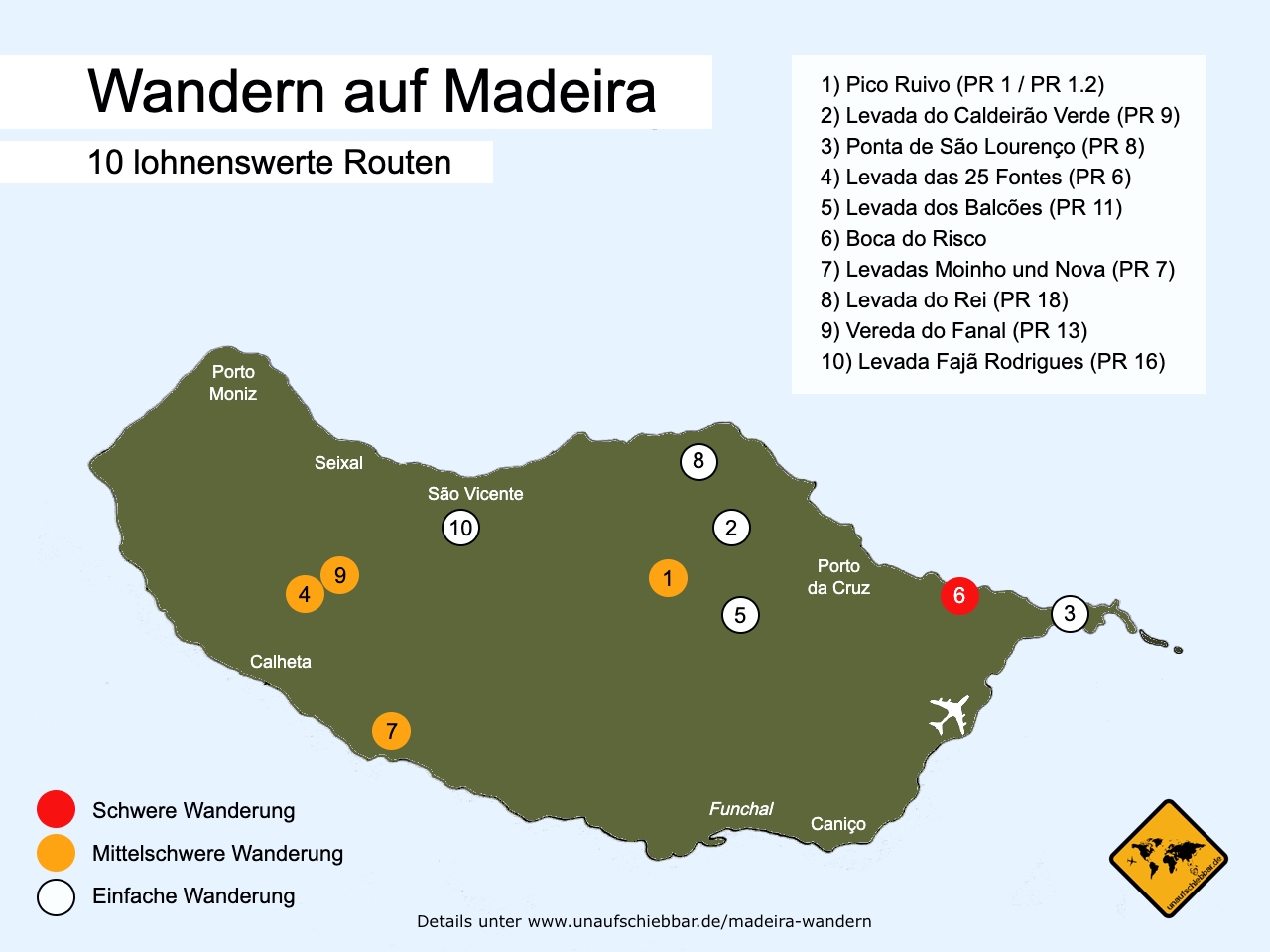 Madeira wandern Karte