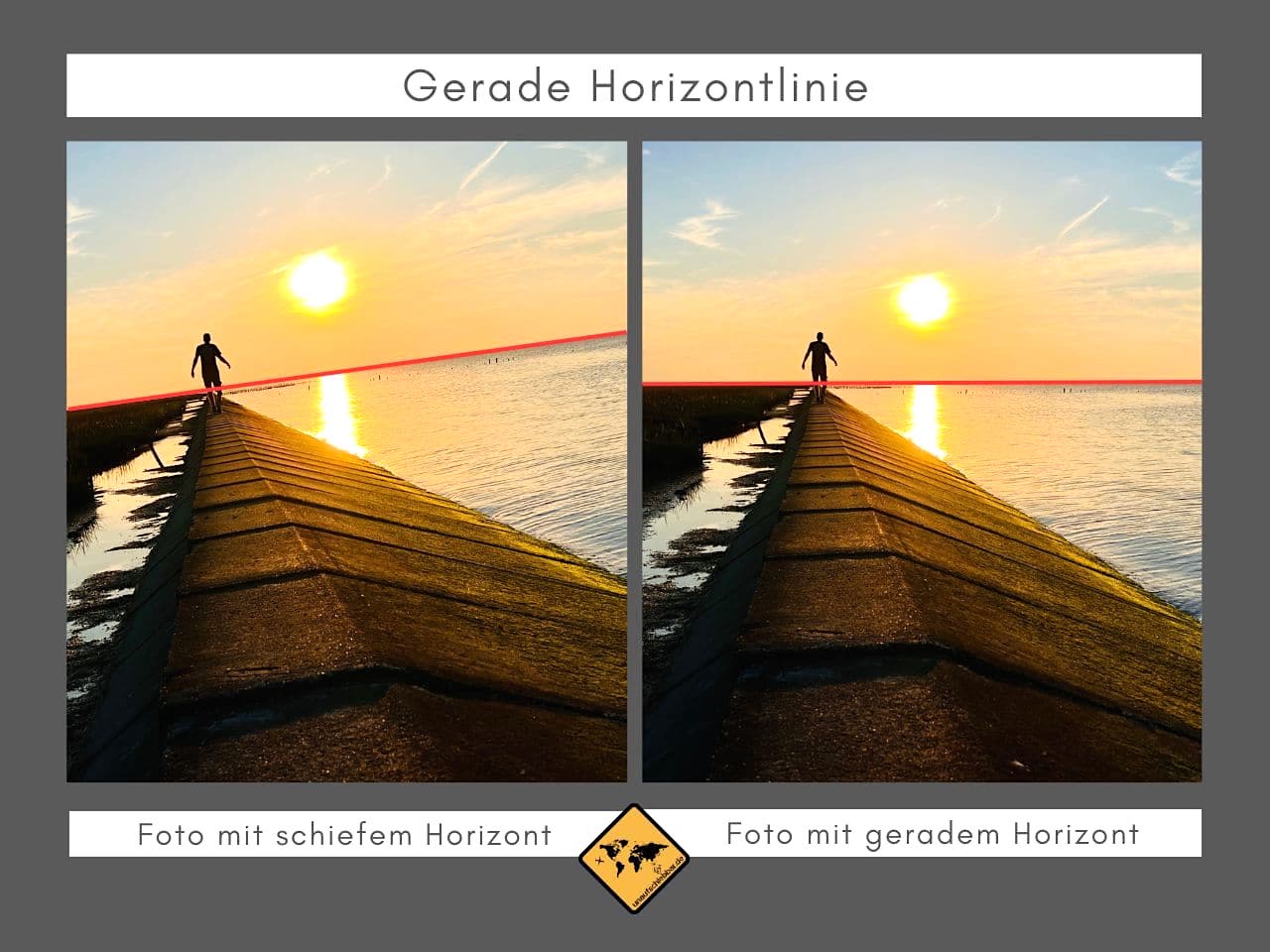 Landschaftsfotografie gerader Horizont