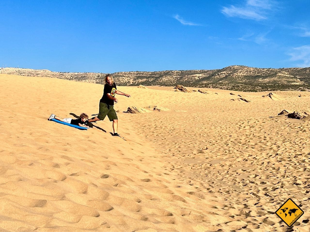 Sandboarding Marokko Timlalin Dünen Tamri