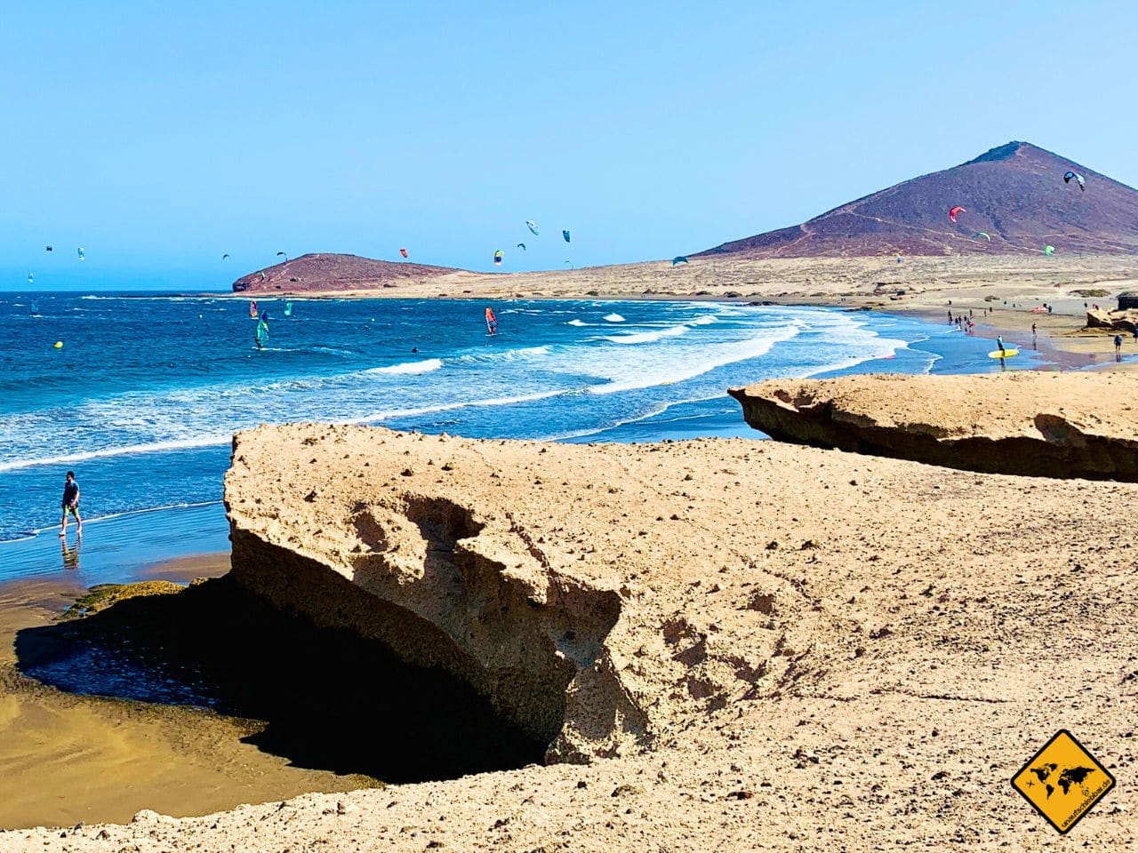 Teneriffa im Winter Kitesurfer Windsurfer El Médano