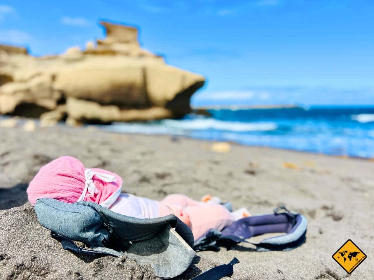 Teneriffa mit Baby Strand Trage