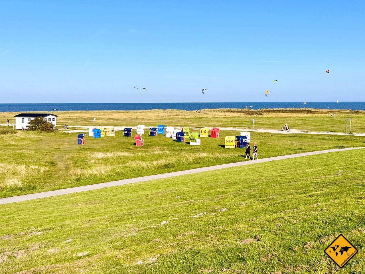 Kitesurfer Wiese Schillig Strand