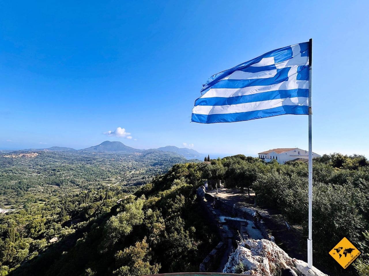 Ausblick Kaiserthron Korfu Griechenland