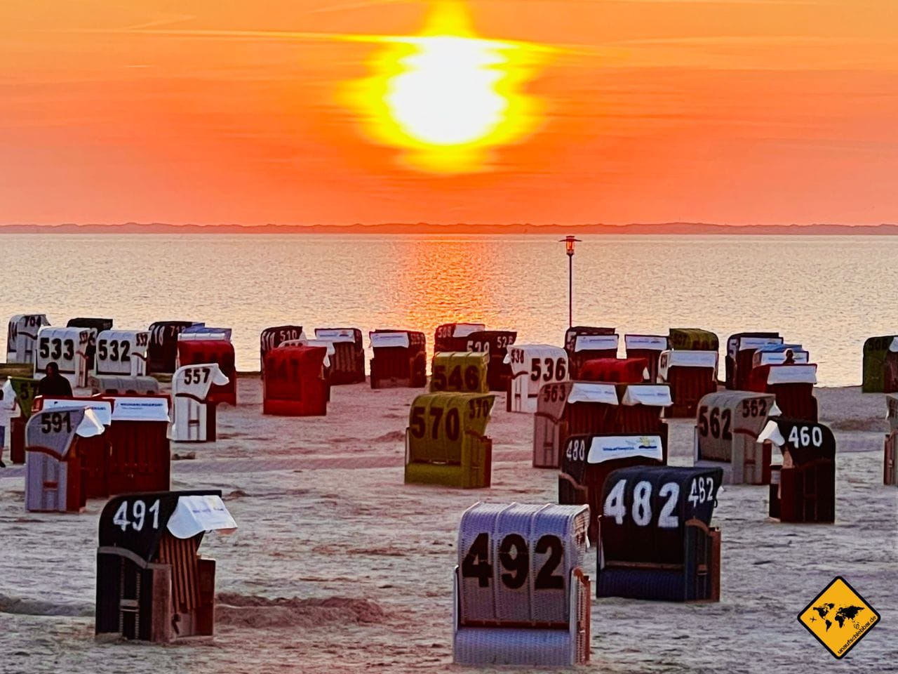 Nordsee Sonnenuntergang Strand Neuharlingersiel