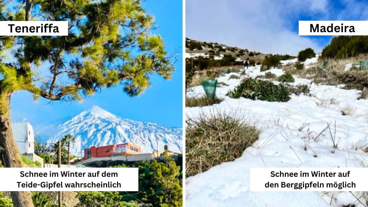 Teneriffa oder Madeira Schnee