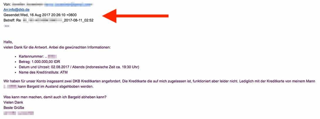 3 DKB Cash Test Service Support weitere Informationen