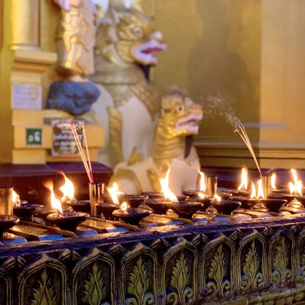 Abendstimmung Shwedagon Paya Yangon Myanmar