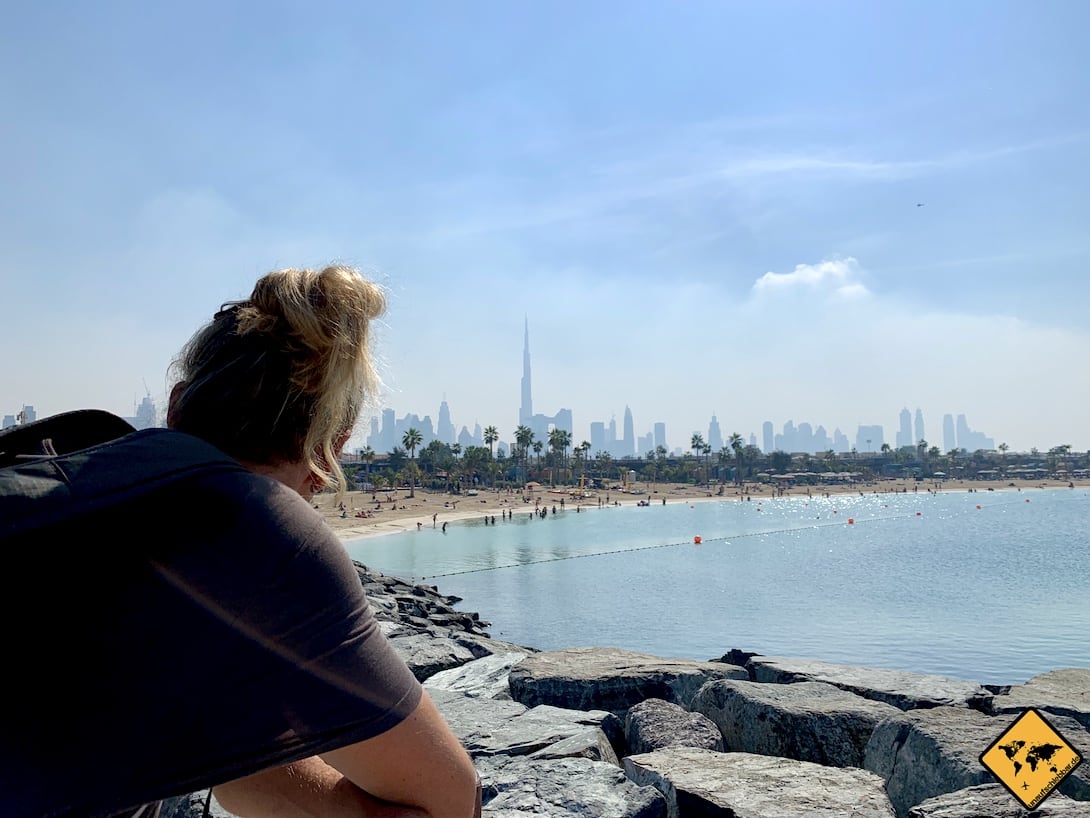 Ausblick Jumeirah Beach La Mer Dubai Skyline