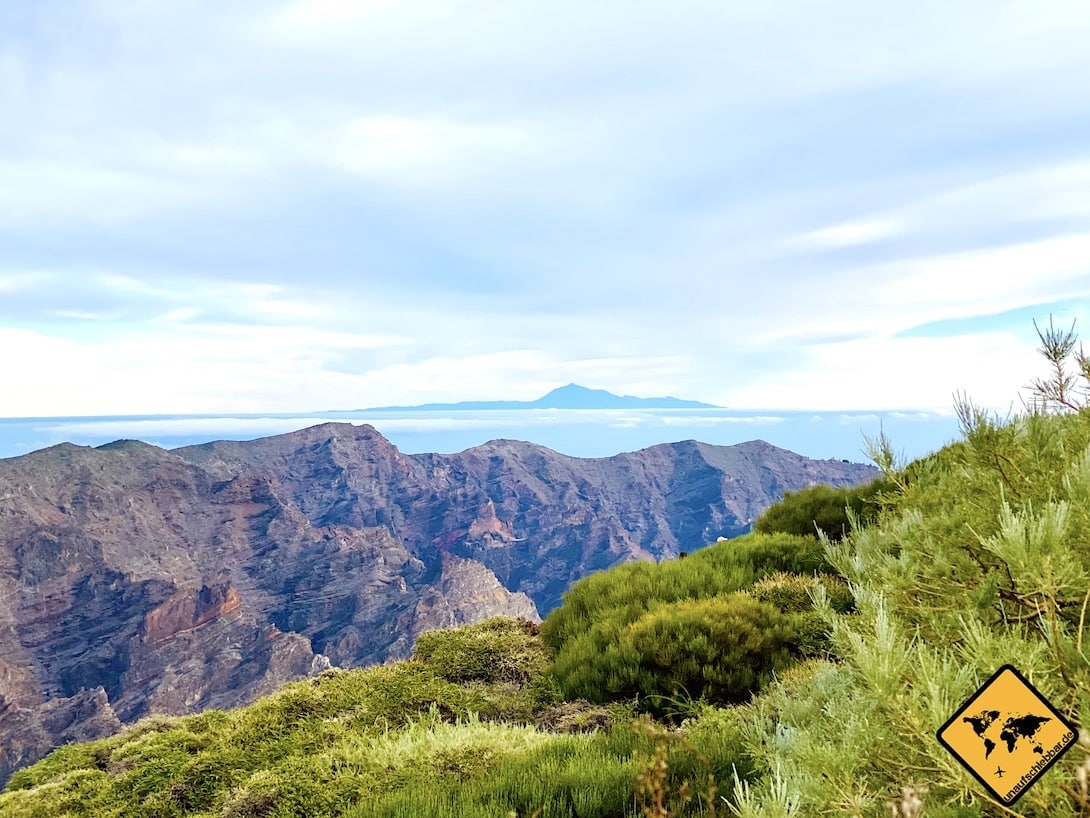 Ausblick Teide Vulkan Teneriffa von La Palma