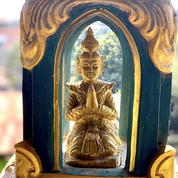 Außenmauer Chauk Htat Kyi Pagode Yangon Buddha