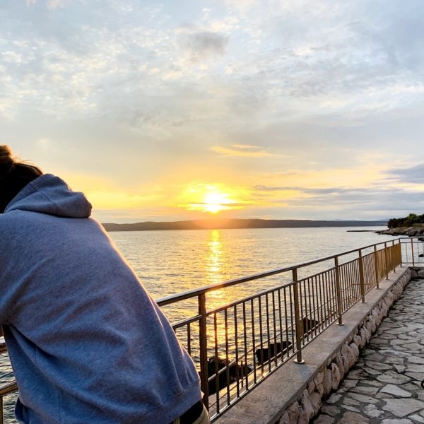 Aussicht Sonnenuntergang Kroatien Novi Vinodolski