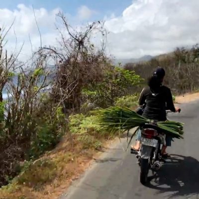 Einer der größten Gefahren beim Auto fahren auf Bali besteht darin, dass Roller oder Transporter ihre Ladung nicht gut sichern und diese schnell auf der Fahrbahn landen kann