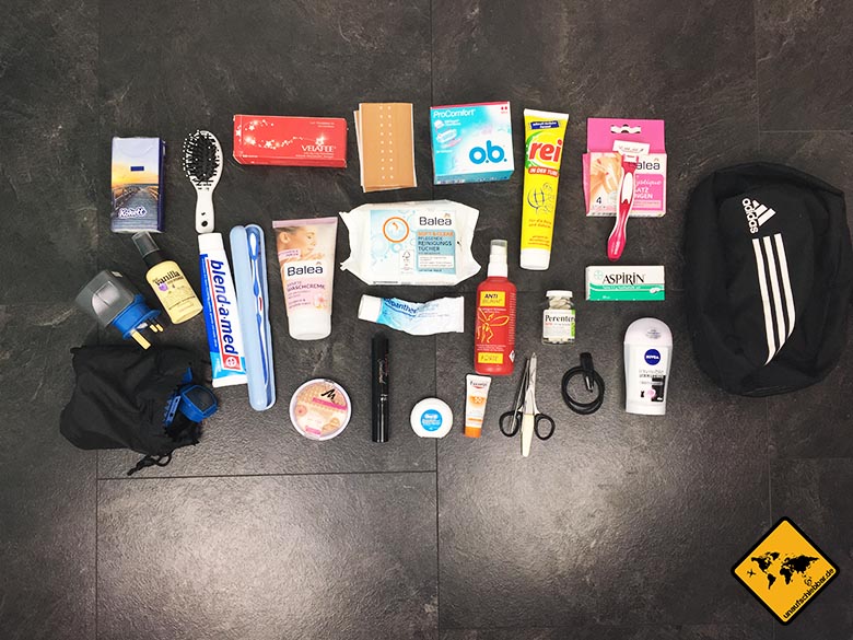 Backpacker Packliste Frauen Drogerieartikel