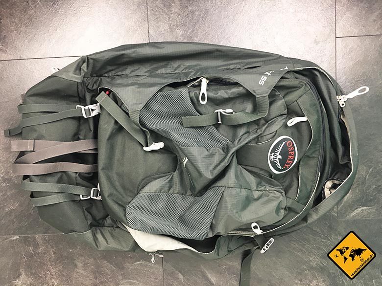 Backpacker Packliste Frauen Osprey Farpoint 55