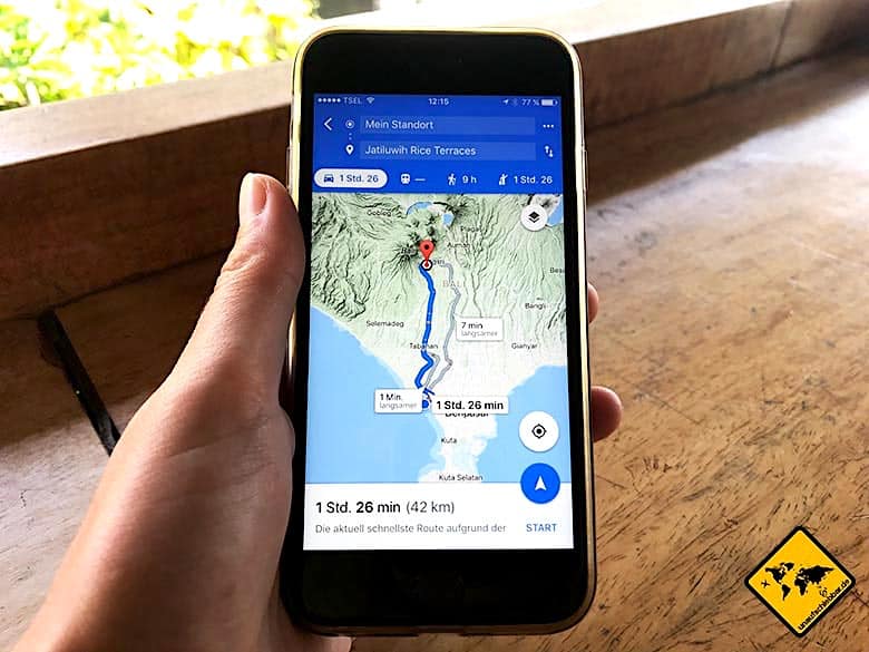 Bali Ausflüge Google Maps Navigation