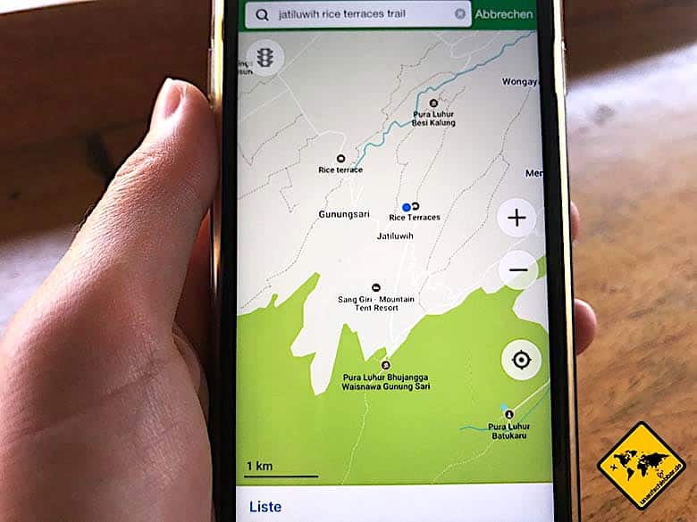Bali Tagestouren maps.me Navigation
