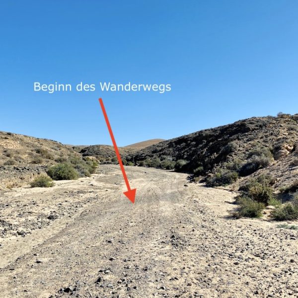 Beginn Wanderung Barranco de los Enamorados Fuerteventura