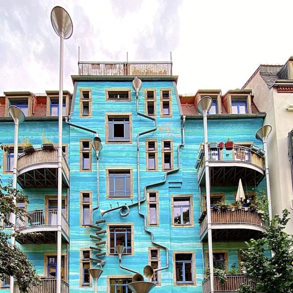 Blaues Haus Wasserspiel Dresden Kunsthofpassage