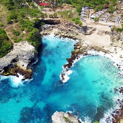 Blue Lagoon Ceningan Vogelperspektive
