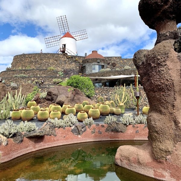 Brunnen Mühle Lanzarote Kakteengarten
