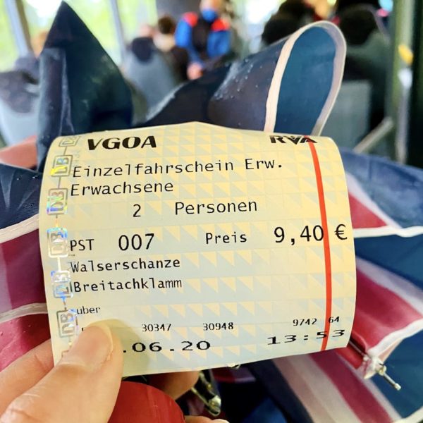 Bus-Ticket Parkplatz 2 zum Eingang Breitachklamm
