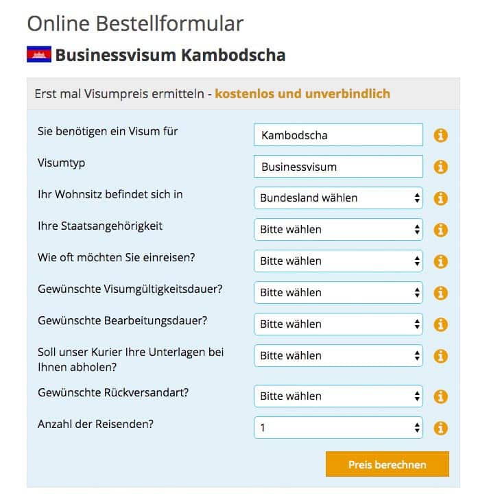 Businessvisum Kambodscha beantragen