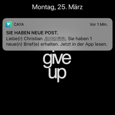 Caya Benachrichtigung per App