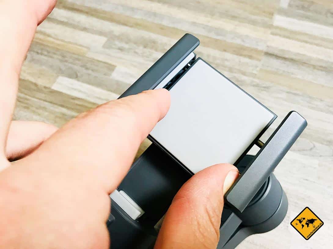DJI Osmo Mobile 2 Test Mobilgerätehalter Justierung