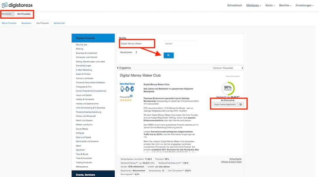 Digital Money Maker Club Partnerprogramm Digistore 24