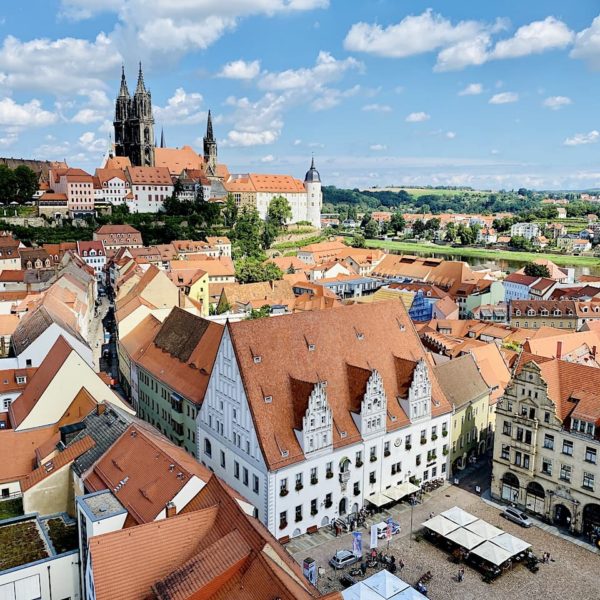 Dom Albrechtsburg Markplatz Meißen Aussicht Frauenkirche
