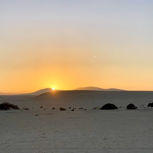 Dünen Corralejo Fuerteventura Sonnenuntergang