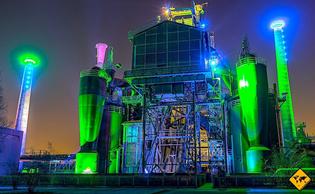 Duisburg Sehenswürdigkeiten Landschaftspark Nord beleuchtet