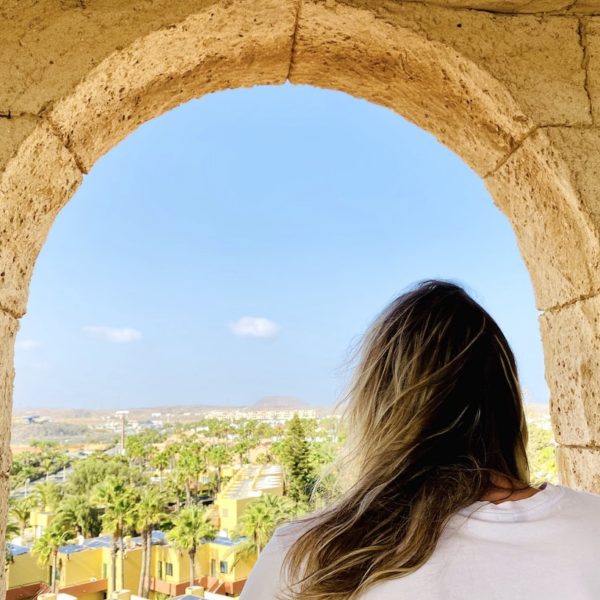 Fenster Ausblick Glockenturm Corralejo