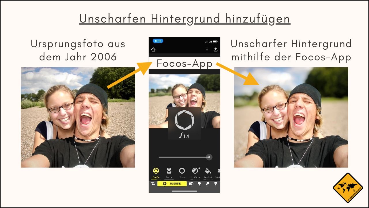 Focos App unscharfer Hintergrund